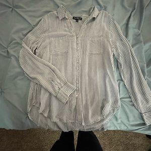 Blue and white button down